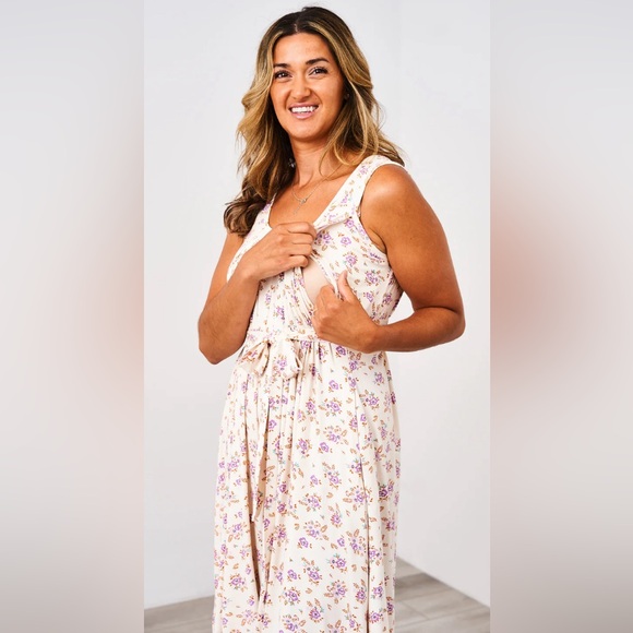 Latched Mama Violet Peony Standard Nursing Romper - Picture 3 of 6